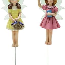 MYADDICTION 2X Mini Fairy Statue Garden Stakes Luminous Wing for Courtyard Patio Pathway-image-11