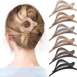 VORSET 3 Pcs Aligttor Duckbill Teeth Bows Hair Clips, Acrylic Duckbill Hair Clips Hair Beak Barrettes for Girls Women (random color)-image-88