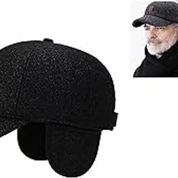 CLOTHERA Men's Winter Warm Baseball Cap with Foldable Ear Flaps for Outdoor-image-97