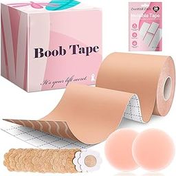 Boob Tape for Women - 49 PCS Breast Lift Kit with Body Tape, Boob Tape, Reusable Nipple Covers, Pasties, Double-Sided Tape - Invisible Bra for Backless & Plunge Dresses-69