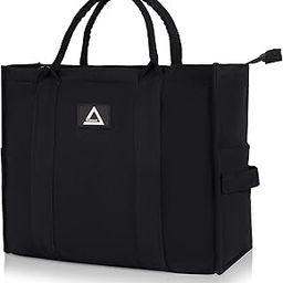 Canvas Ladies Gym Tote bag with dedicated yoga mat holder | easy zipper compartments perfect for office, travel, shopping, and college use fits up to 16'' Laptop-image-21