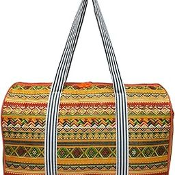 Ikat Print Duffel Bag | Size - H27cm x L43cm x W20cm (Yellow)-image-18
