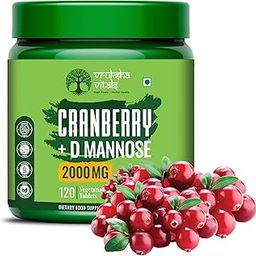 Vruksha Vitals Cranberry D Mannose - 120 Tablets Capsules Supplement for men and women - Cranberry Fruit Extract Powder Supplements-image-2