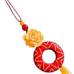 Handcrafted Lumba Rakhi for Bhabhi – Designer Red Ring Motif with Yellow Flower and Beads – 5-Inch Decorative Women Rakhi for Raksha Bandhan (L43)-image-8
