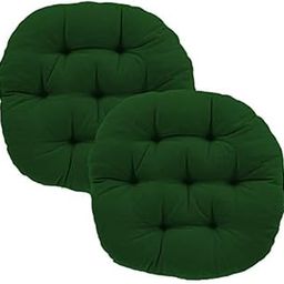 Daddy Cool Decorative Round Indoor Outdoor Sofa Chair Pad/Dining/Office/Plastic/Floor Back Seat Tufted Chair Cushion Handmade Quilting Set of 2 (16' Inch Round) Dark Green-image-9