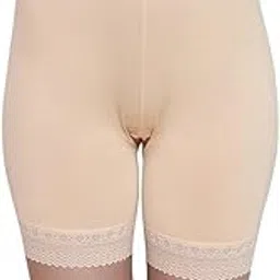 qoxolyz Cotton Spandex High Waist Under Skirt Shorts for Women & Girls Under Dress Shorts Stretchable Skin Fit Tights Cycling Shorts with Lace Black, Beige Colors-picture-27