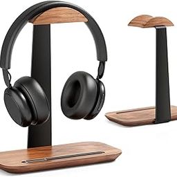 ZenStorage Wood Headphone Stand, Headset Stand with Phone Holder, Heavy Duty Headphone Holder for Wireless Bluetooth Gaming Kids Headphone, Solid Base-picture-0