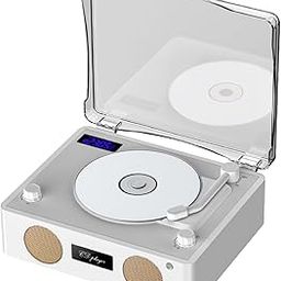 Eacam Retro CD Player Wireless BT Speaker FM Radio Multi-functional Line-in U Disk Music Player with Headphone Jack Colorful Atmosphere Light with Remote Control Type-C Plug and Play-image-30