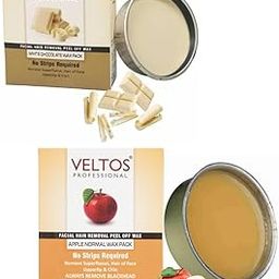 Veltos Professional White Chocolate & Apple Regular Facial Peel Off Katori Wax 80gm for Face, Upper Lip, Chin, Bikini Area (Pack of 2 Combo)-17