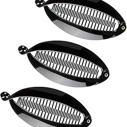 Nyamah Sales Plastic Black Fish Shape Hair Claws Clips Ponytail Holder for Women and Girls Hair Accessories Hairpins Black-Color 3 Pieces-image-56