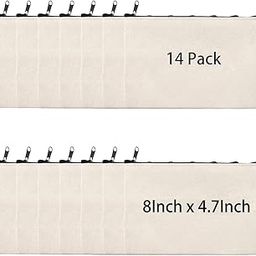 14Pieces 8 x 5 Inch Blank Craft DIY Canvas Pen Pencil Case- Cotton Canvas Invoice Bill Bag Makeup Bag Cosmetic Bag Multipurpose Travel Toiletry Pouch with Black Zipper-image-2