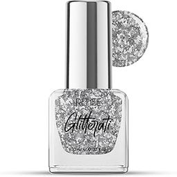 RENEE Glitterati Nail Paint- Silver Confetti 10ml | Quick Drying, Glittery Finish, Long Lasting, Chip resisting Formula with High Glitter & Full Coverage | Acetone & Paraben Free-image-9