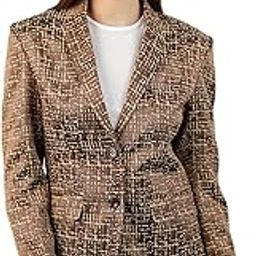 Women's Blazer Polyester Cotton Brown Blazer-33