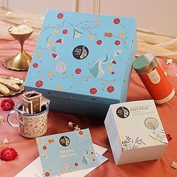 Blue Tokai Coffee Roasters Festive Chitrang Gift Hamper | Assorted Hamper for Coffee Lovers | Enamel Mug, Easy Pour & Amond Biscotti Coffee Gift| Premium Coffee Hamper-image-12