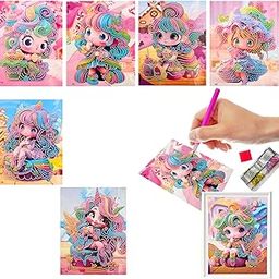 Birthday Popper 6 Pcs DIY Diamond Art Painting as Birthday Return Gifts for Kids | Assorted (18x13 cm) Creative Gem Craft Activity Kit-image-17