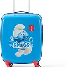 Smurfs 53 CM Small Suitcase with Combination Non TSA Lock & 4 Wheels Hard-Sided PC Cabin Luggage/Trolley Bag for Travel/Luggage Bag with Spinner Wheels for Travel- Blue/Red-image-86