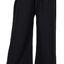 Women Black Solid Straight Palazzos-image-43
