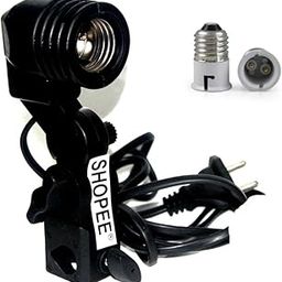 SHOPEE Photography Photo Light Lamp Bulb Single Holder E27 Socket Bracket Studio EU Plug, Black With E27 to B22 Screw Base Socket Plastic Lamp Holder Light Bulb Adapter-25