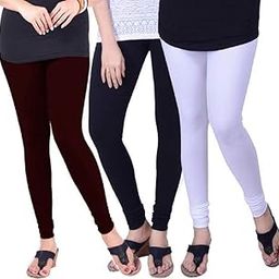 Women's Cotton Lycra Leggings Combo Offer for Women (SDLMBW3_Maroon,Black,White_Free Size)(Pack of 3)-image-31