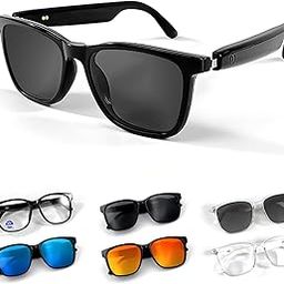 Wireless Bluetooth Sunglasses for Men Women Polarized, Smart Sunglasses Headphones Bluetooth Audio Glasses with Speakers, Black-image-25