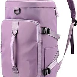 2-in-1 Travel Duffel Backpack, Large Convertible Gym Bag, Foldable Weekender, Waterproof Multipurpose Luggage for Men Women, Cabin Size Carry On, Lightweight Sports & Travel Bag (Purple)-13