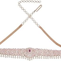 Fashion Jewellery Ruby Gold Plated Zircon Belt/Kamarband-image-1