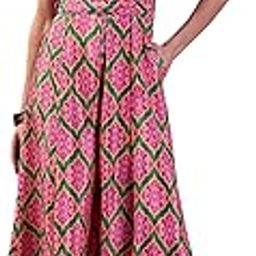 Pink & Green Floral Sleeveless Wrap Jumpsuits-image-1