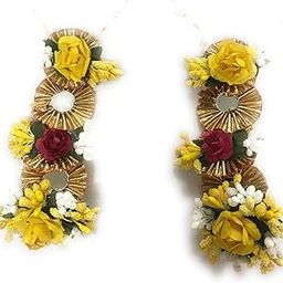 Multicolour Fabric Gota Rose Flower Anklet for Women-image-44