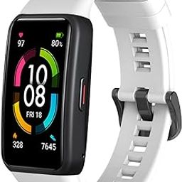 Strap Smart Watch Band Replacement celet Strap Adjustable Wristband Belt for Women Men Replacement for Band 6 (White) -Layfoo-picture-7