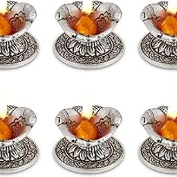 INTERNATIONAL GIFT® Silver Diya (6 pcs Set)-image-51