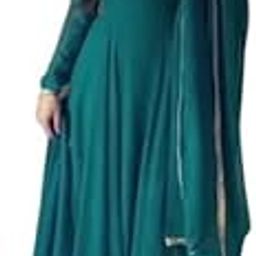 Zalasels Women's Digital Floral Georgette Anarkali Dress for Woman, Maxi Dress Printed Faux Georgette with Embroidery Zari Sequins Work Anarkali Gown Set, (in, Alpha, S, S, PRACH)-image-79