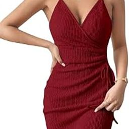 Women's Lycra Sleeveless Bodycon Mini Dress, Solid Fit & Flare V-Neck One Piece | Shoulder Straps Western Slim Fit Mini Dress-picture-16