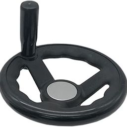 SENRISE 3.94-inch Diameter Round Hand Wheel, with Revolving Handle, 3 Spoke Revolving Knob Handle, for Lathe, Milling Machine-image-57