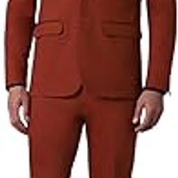 Men Maroon Super Slim Fit Solid Formal Two Piece Suit-picture-19
