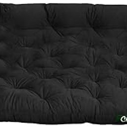 Microfiber 3 Seater Garden Balcony and Shoe Bench Conjugated Fibre Soft Low Back Cushion (Black, Size L 150 X W 98 X H 10 cm)-image-21