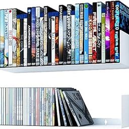 Livzing 24-Inches Heavy Metal Book Shelf for Home, U Shape Wall Mount Shelf, Floating Books Rack, CD DVD Storage Display Racks, Multipurpose Wall Mounted Bookcase Shelf-(Set of 2,White)-23