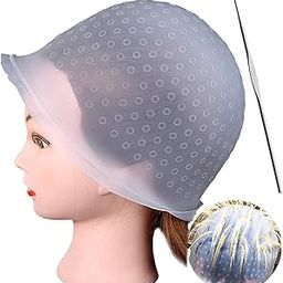 Aadav Highlight Cap Silicone Hair Dye Cap Reusable Multicolor Hair Dyeing Hair Colour Cap with Hooks Home Salon for Women Men Girls Dyeing Hair-image-115