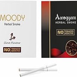 Aarogyam Herbals Pack of 2 Flavours 100% Tobacco & Nicotine Free Cigarette for Relieve Stress & Mood Enhance Product (SWEET SUPARI - MOODY CLOVE FLAVOUR) - 10 Sticks x 2 Packets-image-83