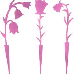 HEAVENGLOW 3 Pieces Flower Stakes Decor Small Garden Stakes for Spring Grave Flower Bed Red-image-49