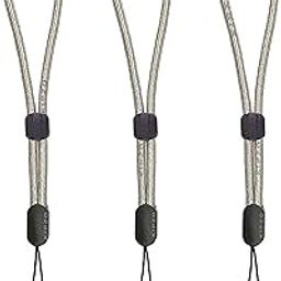Pack of 3 Grey hand Wrist Lanyards Adjustable strap holder for cell phone Cover case key ring Pen drive Charm grip DIY string cord thread nylon rope charms Wristlet for camera bags speaker-7