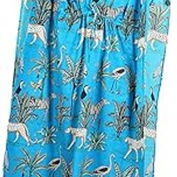 Women's Tropical Safari Printed Kaftan Dress | Lightweight Cotton Loungewear | Free Size Nightwear for Daily Use | Soft & Comfortable Sleepwear with Waist Tie-image-38