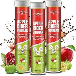 End2End Nutrition Apple Cider Vinegar (ACV) Effervescent tablets with the Mother Vinegar for Women and Men | Skin Health, Gut Health, Weight Management and Immunity Booster - (Pack of 3) 60 Tablets-image-4