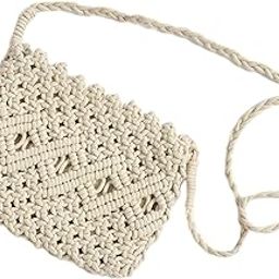 Off-White Macrame Flap Over Sling Bag For Womens And Girls with Zipper-37