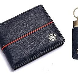 Gift for Men Combo - Genuine Leather Wallet Keyring Combo - Wallet for Men Leather Original - Birthday Special & Unique Gift Ideas for Husband, Boyfriend, Teachers, Father-43