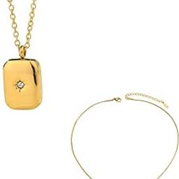 Elegant Pendant Necklace for Women | Stylish and Trendy Jewelry for Everyday & Special Occasions | Golden2 | (Set of 2)-image-4