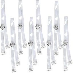 Women's Transparent Plastic Detachable Transparent Strap, Bra Extender Plastic, Latex Bra Straps, Adjustable Bra Accessories-Pack of 8-19