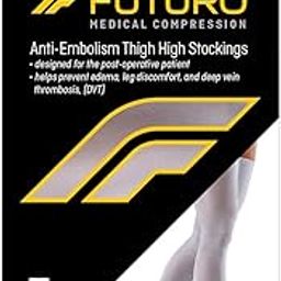 Futuro Anti-Embolism Stockings, Thigh Length Closed Toe, White, Short Height, Moderate (18 mm/Hg)-image-1