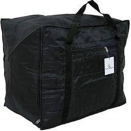 Kuber Industries Parachute Big Underbed Moisture Proof Rectangular Storage Bag with Zipper Closure and Handle (Black)-16
