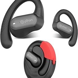 pTron Newly Launched Zenbuds Pro 1 Open Ear Wireless Earbuds, SafeBeats Design, Quad Mic ENC Calls, Immersive Audio, 50H Playtime, Bluetooth V5.3 Headphones, Touch Control, Type C Fast Charging(Black)-11
