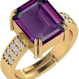 15.00 Ratti 14.00 Carat Amethyst Gold Plated Katela Ring Original Certified Purple Natural Jamuniya Stone Ring-image-60